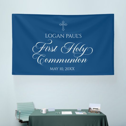 First Communion Blue banner backdrop  (Beurs)