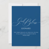 First Communion Blue Invitation Kaart (Achterkant)