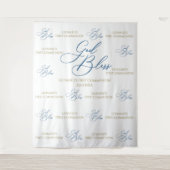 First Communion blue photobooth backdrop Wandkleed (Voorkant)