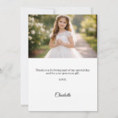 First Communion bow white ivory pearls photo Bedankkaart (Achterkant)