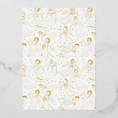 First Communion catholic girl golden angels design Folie Uitnodiging (Achterkant)