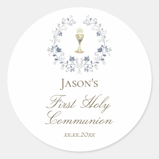 First Communion chalice  Ronde Sticker (Voorkant)