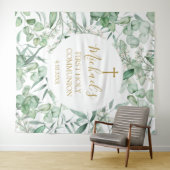 First Communion Eucalyptus greenery backdrop Wandkleed (In Situ (horizontaal))