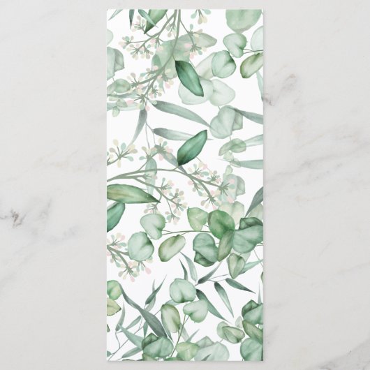 First Communion Eucalyptus leaves Menu (Achterkant)