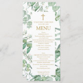 First Communion Eucalyptus leaves Menu (Voorkant / Achterkant)
