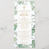 First Communion Eucalyptus leaves Menu  (Voorkant)