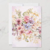 First Communion Floral Orchids Invitation Kaart (Achterkant)