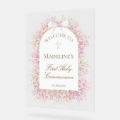 First Communion floral welcome Acryl Bord (Hoek)