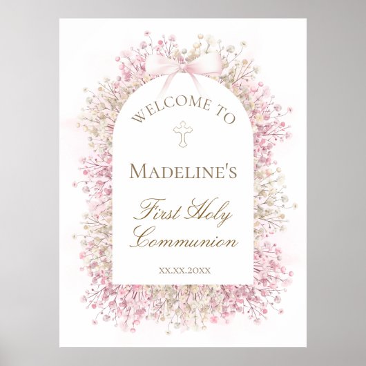 First Communion floral welcome Poster (Voorkant)