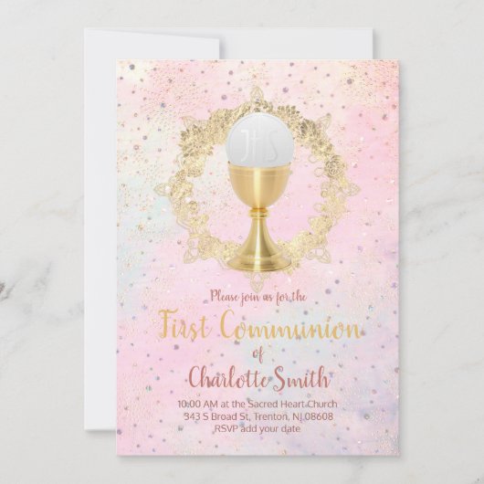 First Communion Girl Design Kaart (Voorkant)