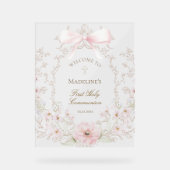 First Communion girl welcome Acryl Bord (Voorkant)