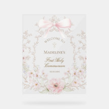 First Communion girl welcome