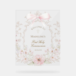 First Communion girl welcome Acryl Bord