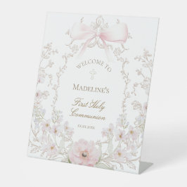 First Communion girl welcome Reclamebord Met Voetstuk