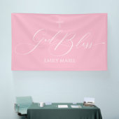First Communion God Bless Pink banner backdrop (Beurs)