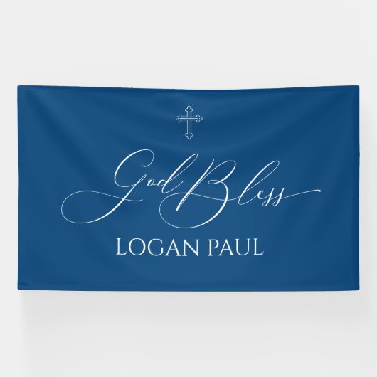 First Communion God Bless Sage banner backdrop  (Horizontaal)