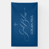 First Communion God Bless Sage banner backdrop  (Verticaal)