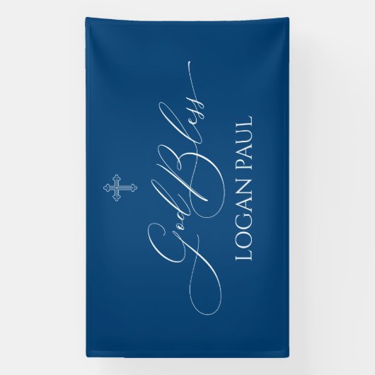 First Communion God Bless Sage banner backdrop  (Verticaal)