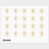 First Communion Gold Chalice Laurel Wreath Sticker (Vel)
