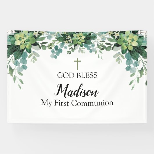 First Communion Greenery backdrop Spandoek (Horizontaal)