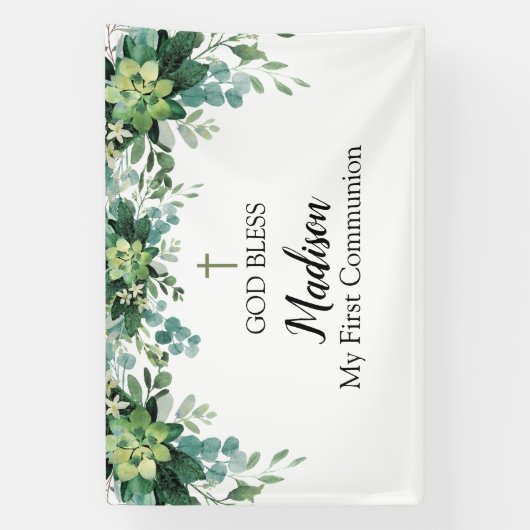 First Communion Greenery backdrop Spandoek (Verticaal)