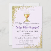 First Communion Invite Purple Kaart (Achterkant)
