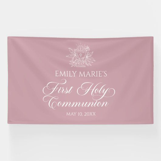 First Communion Mauve banner backdrop (Horizontaal)