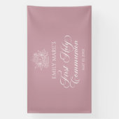 First Communion Mauve banner backdrop  (Verticaal)