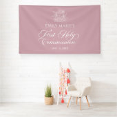 First Communion Mauve banner backdrop  (Insitu)