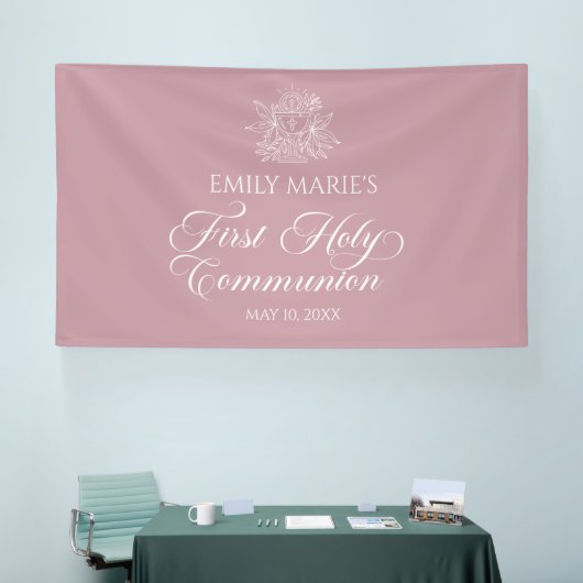 First Communion Mauve banner backdrop  (Beurs)