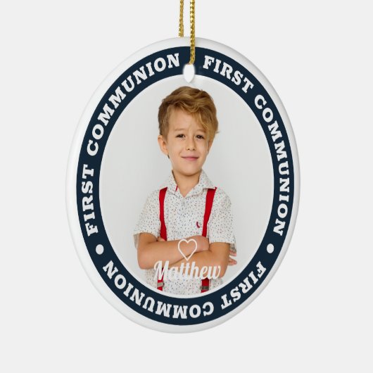 First Communion Modern Custom Photo Keepsake Keramisch Ornament (Rechts)