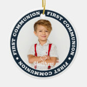 First Communion Modern Custom Photo Keepsake Keramisch Ornament (Voorkant)