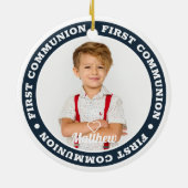 First Communion Modern Custom Photo Keepsake Keramisch Ornament (Achterkant)