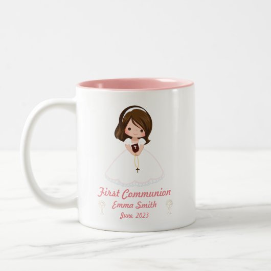 First Communion Mug Tweekleurige Koffiemok (Links)