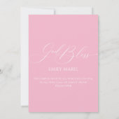 First Communion Pink Invitation Kaart (Achterkant)