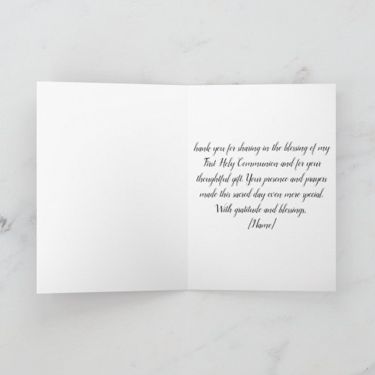 First Communion Thank You With Chalice Design Bedankkaart (Binnen)