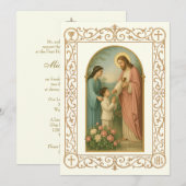 First Communion Vintage Boy with Jesus  Kaart (Voorkant / Achterkant)