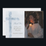 First Communion watercolor blue cross thank you Kaart<br><div class="desc">First Communion thank you card</div>