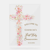 First Communion welcome clear sign Acryl Bord (Voorkant)