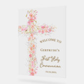 First Communion welcome clear sign Acryl Bord (Hoek)