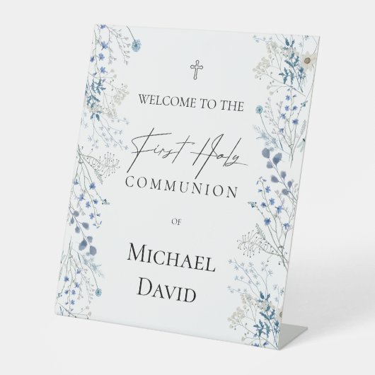 First Communion welcome Reclamebord Met Voetstuk (Voorkant)