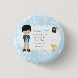 First Communist Black Hair Boy Bedankt Ronde Button 3,2 Cm