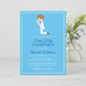 First Community Brunette Boy Blue Kaart (Staand voorkant)