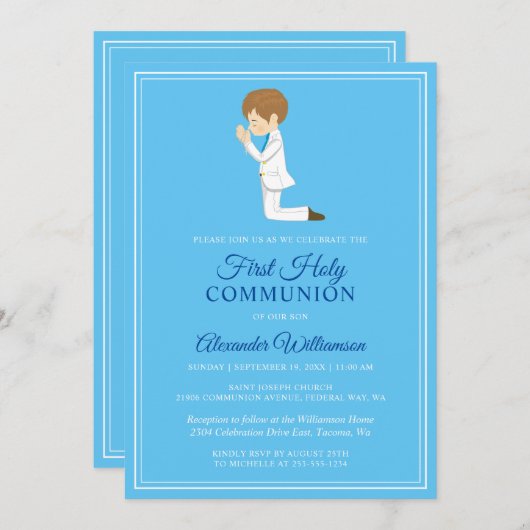 First Community Brunette Boy Blue Kaart (Voorkant / Achterkant)