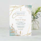 First Community Invitation Boy Kaart (Staand voorkant)