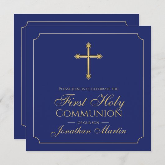First Community Simple Gold Cross Christelijk Kaart (Voorkant / Achterkant)