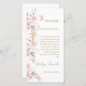 First Comunnion Bookmark Girl Bedankkaart (Voorkant / Achterkant)