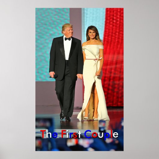 First Couple Donald and Melania Trump Liberty Ball Poster (Voorkant)