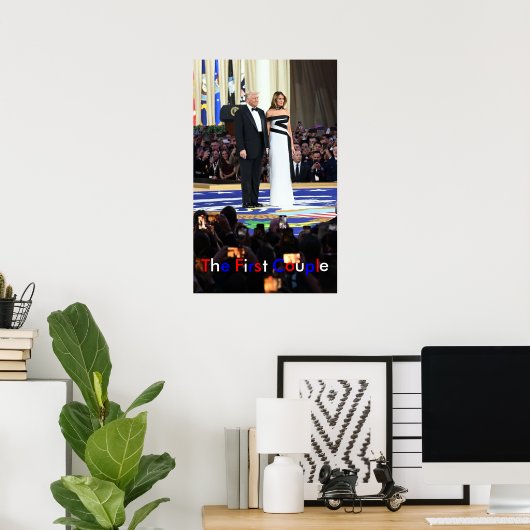 First Couple Donald and Melania Trump Liberty Ball Poster (Thuiskantoor)
