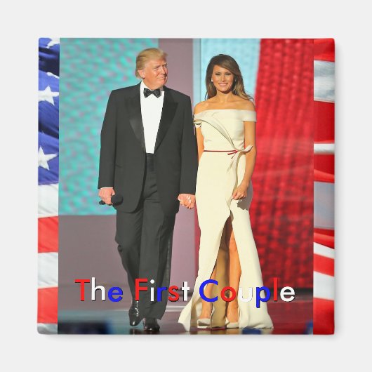 First Couple President Trump First Lady Melania Magneet (Voorkant)